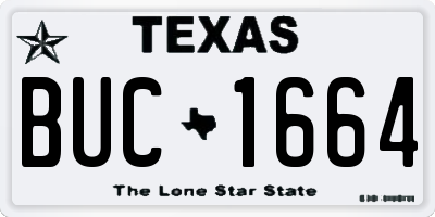 TX license plate BUC1664