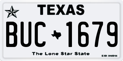 TX license plate BUC1679