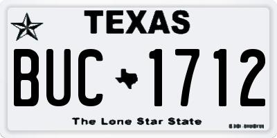 TX license plate BUC1712