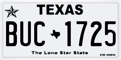TX license plate BUC1725