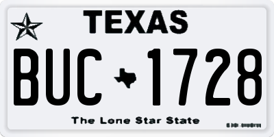 TX license plate BUC1728