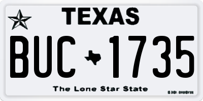 TX license plate BUC1735