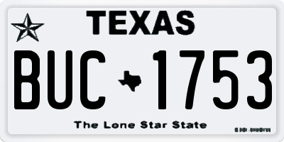 TX license plate BUC1753