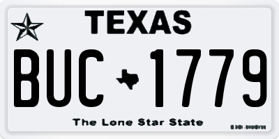 TX license plate BUC1779