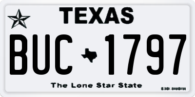 TX license plate BUC1797