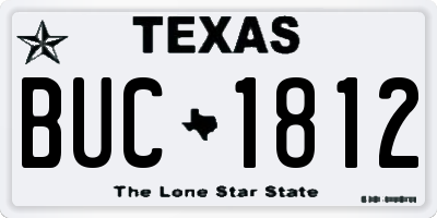 TX license plate BUC1812