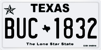 TX license plate BUC1832
