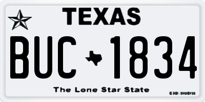 TX license plate BUC1834