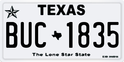 TX license plate BUC1835
