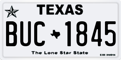 TX license plate BUC1845