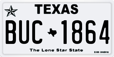 TX license plate BUC1864