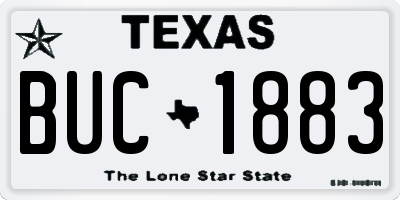 TX license plate BUC1883