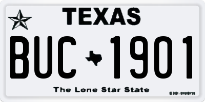 TX license plate BUC1901
