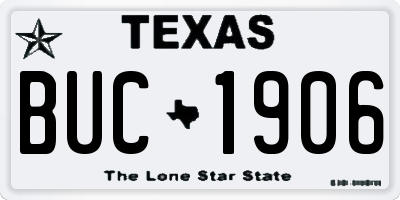 TX license plate BUC1906