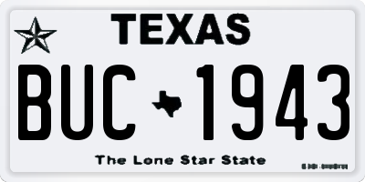 TX license plate BUC1943