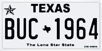 TX license plate BUC1964