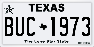 TX license plate BUC1973