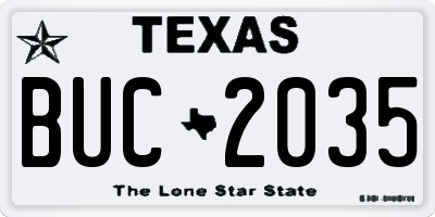 TX license plate BUC2035