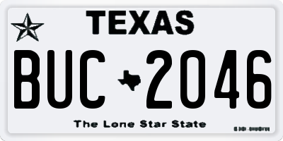 TX license plate BUC2046