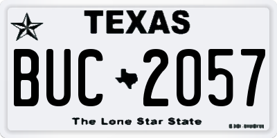 TX license plate BUC2057