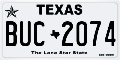 TX license plate BUC2074