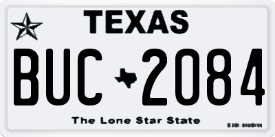 TX license plate BUC2084