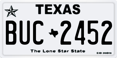 TX license plate BUC2452