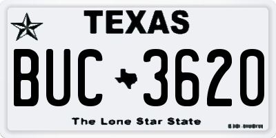 TX license plate BUC3620