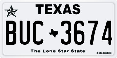 TX license plate BUC3674