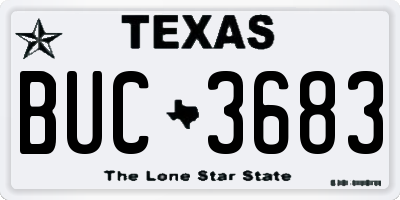 TX license plate BUC3683