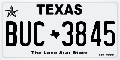 TX license plate BUC3845