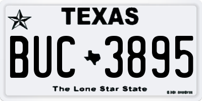 TX license plate BUC3895