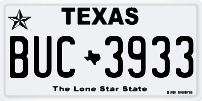 TX license plate BUC3933