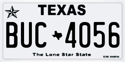 TX license plate BUC4056