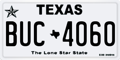 TX license plate BUC4060