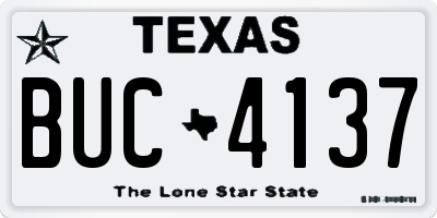 TX license plate BUC4137