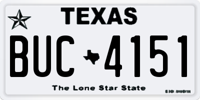 TX license plate BUC4151