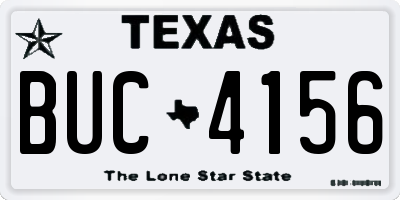 TX license plate BUC4156