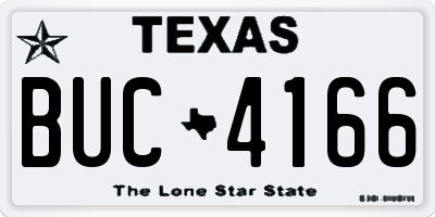 TX license plate BUC4166
