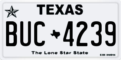 TX license plate BUC4239