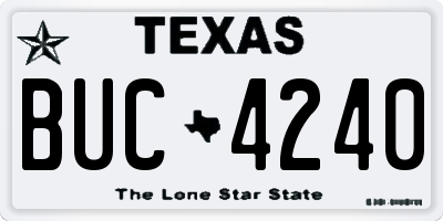 TX license plate BUC4240