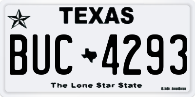 TX license plate BUC4293