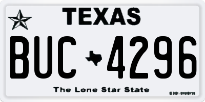 TX license plate BUC4296