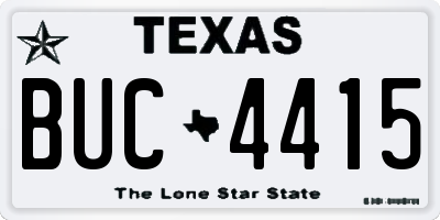 TX license plate BUC4415