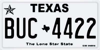 TX license plate BUC4422