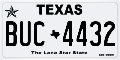 TX license plate BUC4432