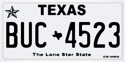 TX license plate BUC4523