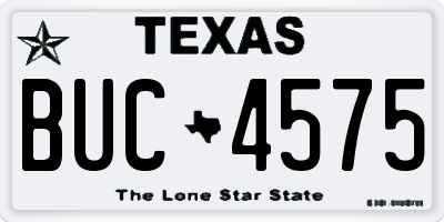 TX license plate BUC4575