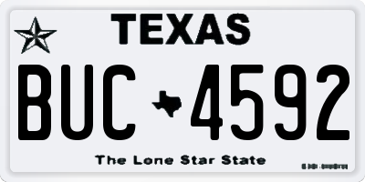 TX license plate BUC4592