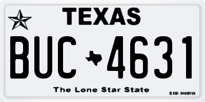 TX license plate BUC4631